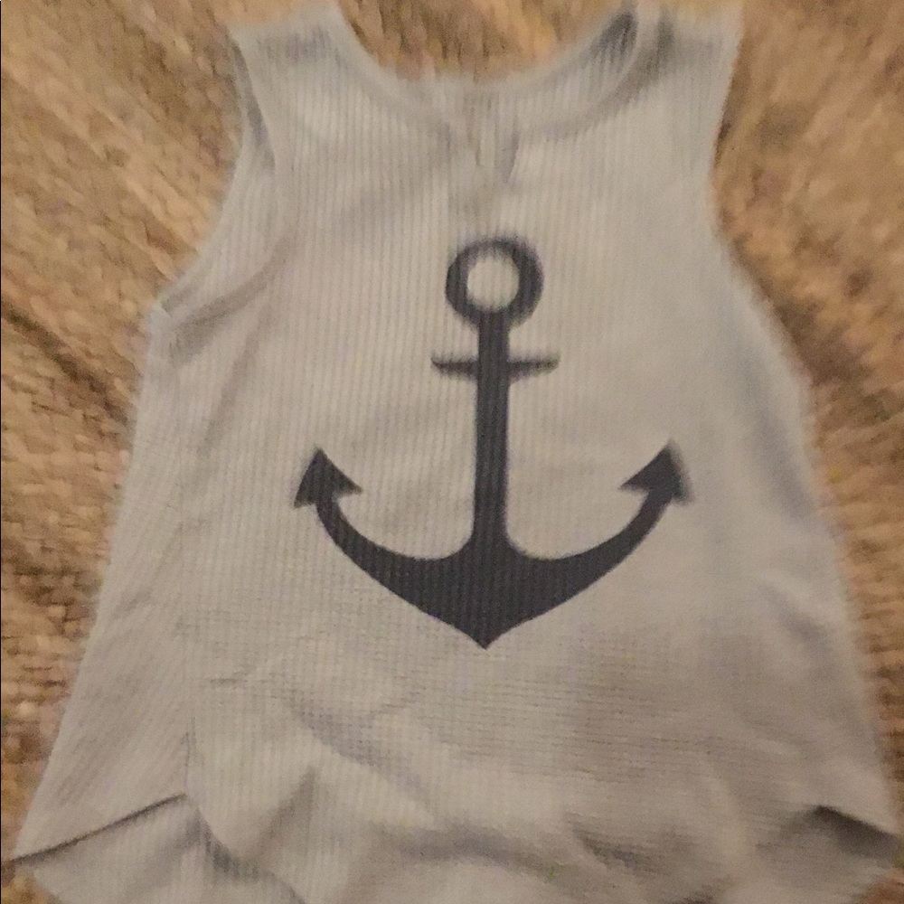 Anchor blue tank top